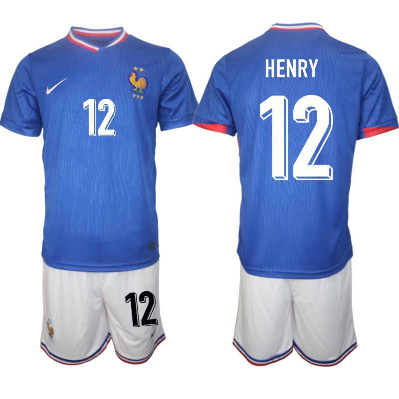 Men 2024-2025 Season France home Blue 12 Soccer Jersey